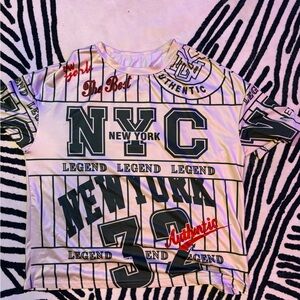 Striped Graphic T-Shirt with NYC Print